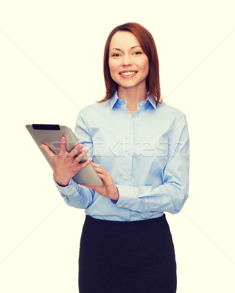 笑顔の女性 見える ビジネス インターネット 技術 ストックフォト © dolgachov