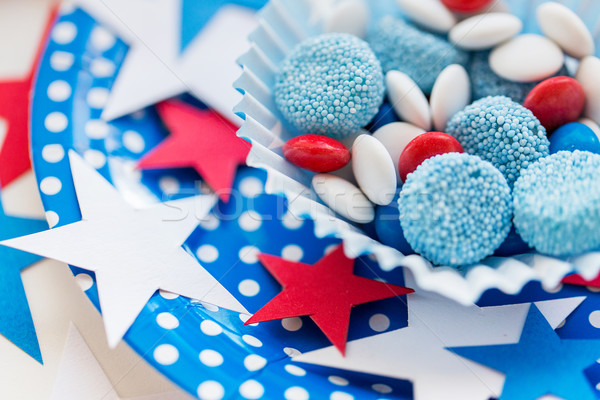 candies with star decoration on independence day Stock photo © dolgachov