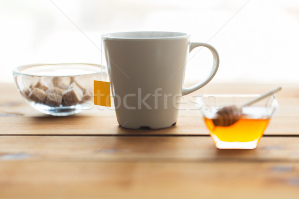 茶碗 はちみつ 砂糖 表 オブジェクト ストックフォト © dolgachov