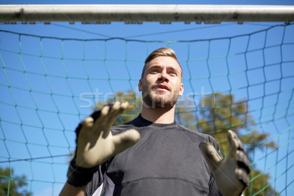 goalkeeper or soccer player at football goal Stock photo © dolgachov