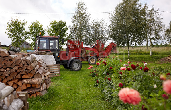 Lemne de foc fermă ţară încălzire agricultură Imagine de stoc © dolgachov