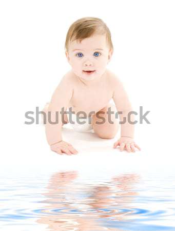 Bebê menino brilhante quadro fralda Foto stock © dolgachov