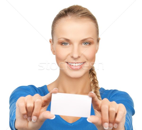 Atractivo mujer de negocios tarjeta de visita Foto negocios mujer Foto stock © dolgachov
