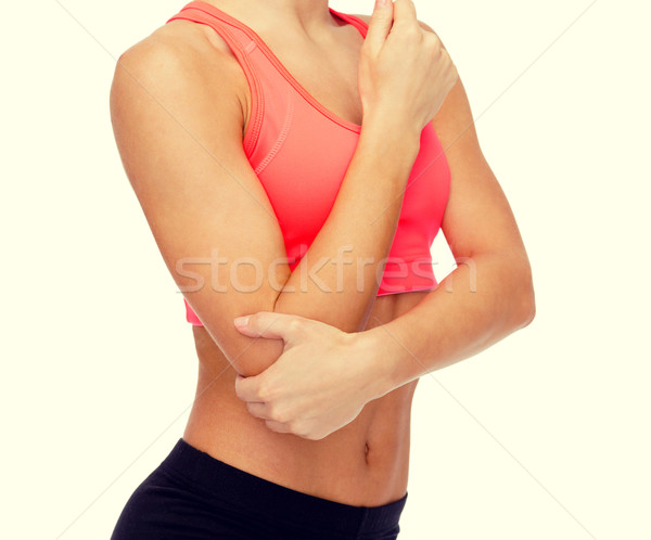 Femme douleur coude santé fitness Photo stock © dolgachov