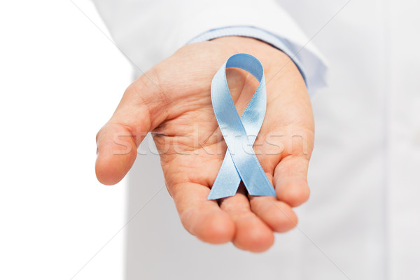 Arzt Hand Prostata Krebs Bewusstsein Band Stock foto © dolgachov