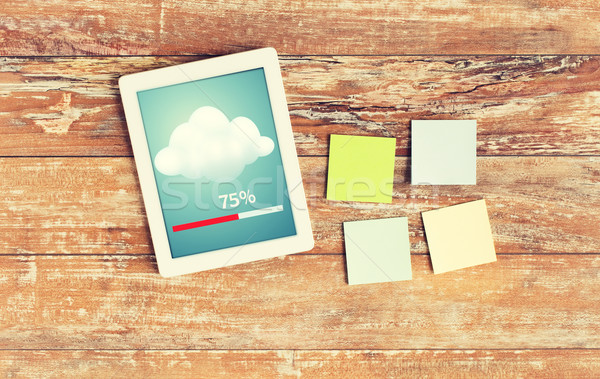  stickers and tablet pc transferring data Stock photo © dolgachov