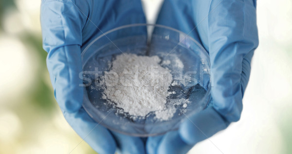 close up of scientist hands holding petri dish Stock photo © dolgachov