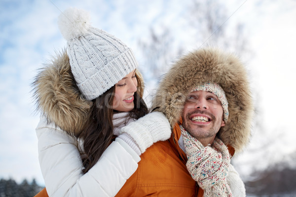 Zdjęcia stock: Szczęśliwy · para · zimą · ludzi · sezon