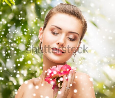 Stockfoto: Mooie · vrouw · oorbellen · glamour · schoonheid · sieraden