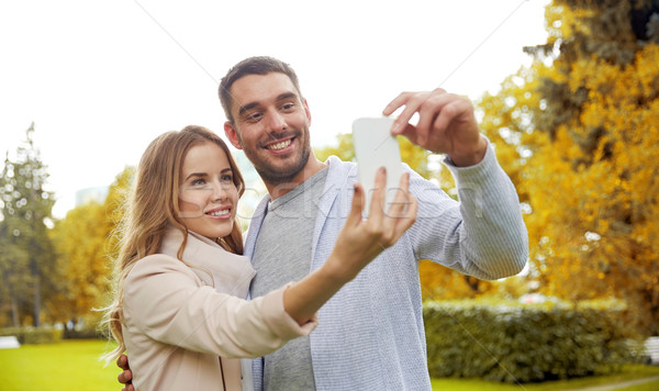 Foto stock: Feliz · Pareja · toma · parque · amor