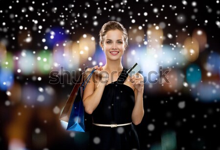 Сток-фото: красивая · женщина · шампанского · стекла · ночном · клубе · люди · зима