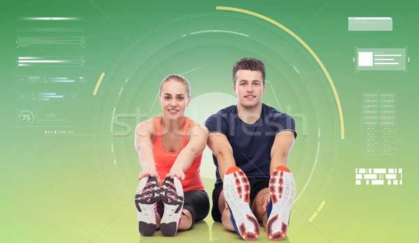 Stock photo: happy sportive man and woman