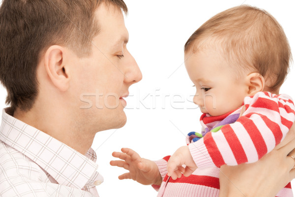 happy father with adorable baby Stock photo © dolgachov