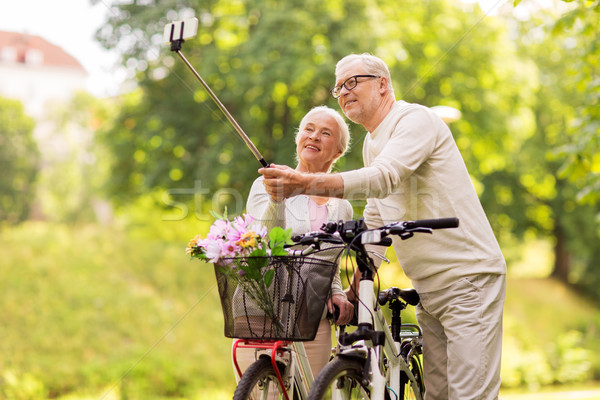 Stockfoto: Fietsen · park · actief · ouderdom