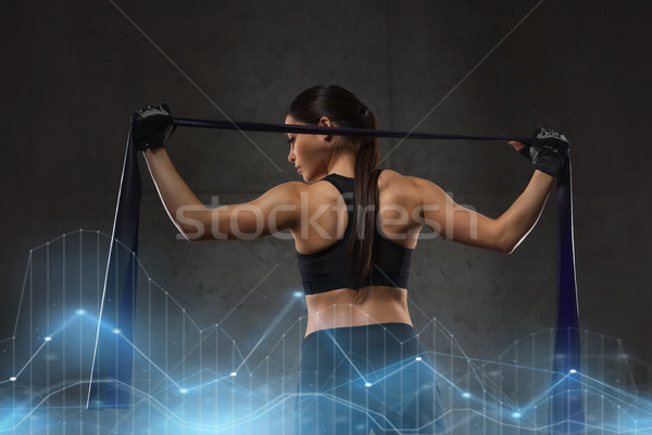 Femeie sală de gimnastică fitness sportiv pregătire Imagine de stoc © dolgachov