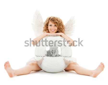 santa helper with big disco ball Stock photo © dolgachov