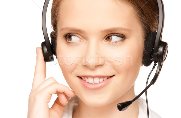 Helpline operator luminos imagine prietenos femeie Imagine de stoc © dolgachov