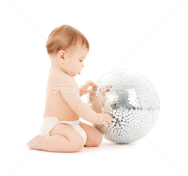 Gyermek játszik diszkógömb fényes kép boldog Stock fotó © dolgachov