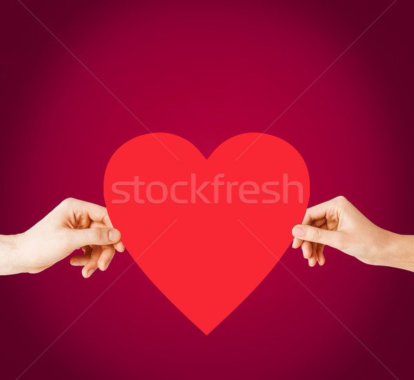 Couple mains rouge coeur santé [[stock_photo]] © dolgachov