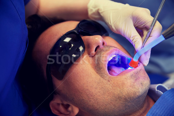 Maschio paziente dental luce persone Foto d'archivio © dolgachov