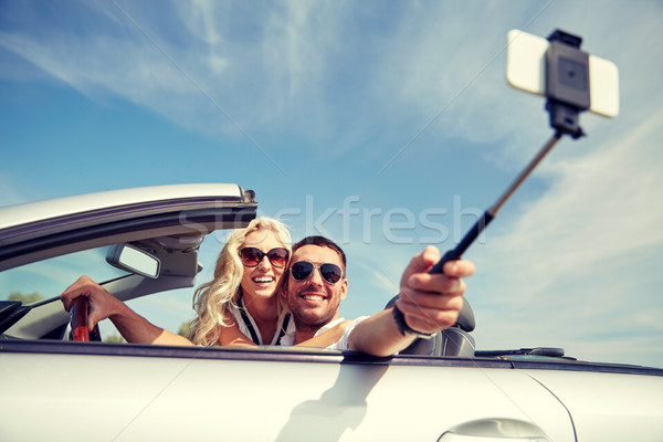 Foto stock: Feliz · Pareja · coche · toma · carretera