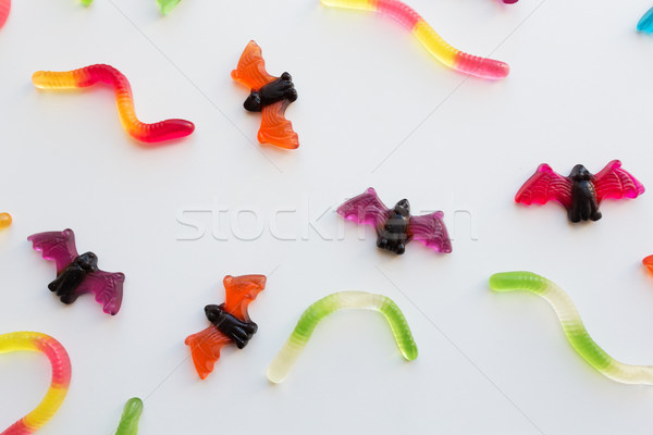 gummy worms and bet candies for halloween party Stock photo © dolgachov