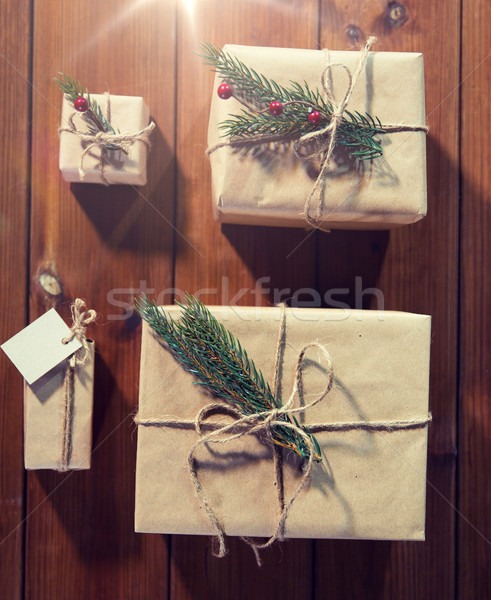 Stock foto: Weihnachten · Geschenke · Tanne · Brunch · Feiertage