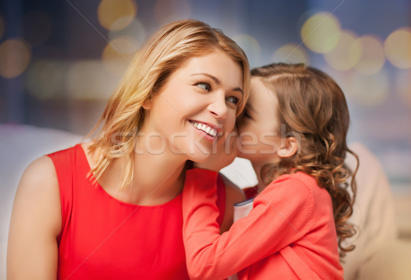 Heureux mère fille chuchotement oreille famille [[stock_photo]] © dolgachov