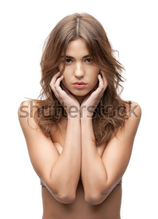 Frumos topless femeie luminos imagine parul lung Imagine de stoc © dolgachov