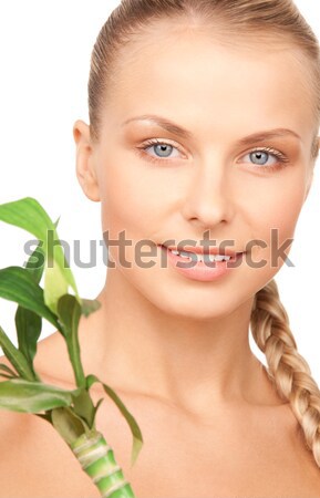 Közelkép portré gyönyörű nő fehér nő arc Stock fotó © dolgachov