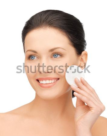 beautiful woman with cotton pad Stock photo © dolgachov