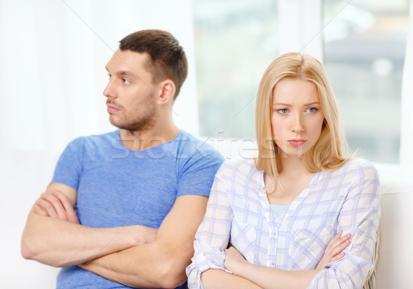 unhappy couple having argument at home Stock photo © dolgachov