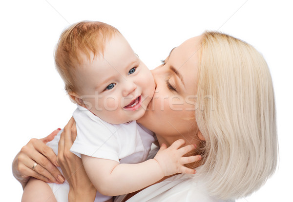 [[stock_photo]]: Heureux · mère · baiser · souriant · bébé · famille