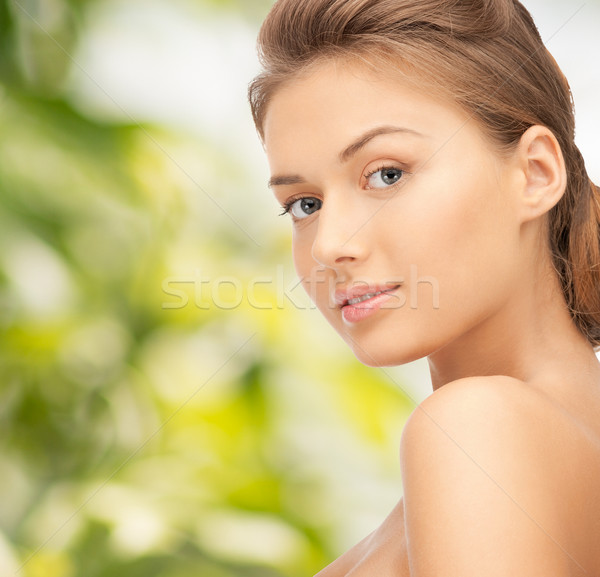 beautiful young woman with bare shoulders Stock photo © dolgachov