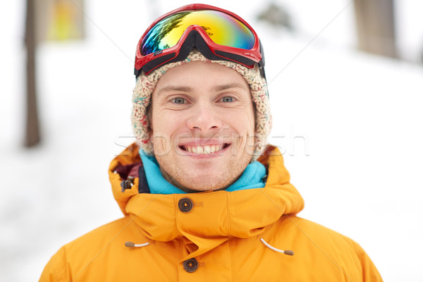 Glücklich junger Mann Skibrille Freien Winter Freizeit Stock foto © dolgachov