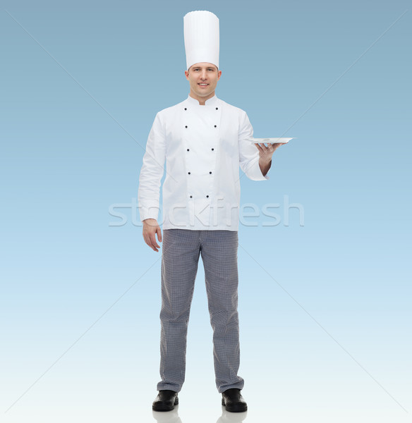 [[stock_photo]]: Heureux · Homme · chef · Cook · vide