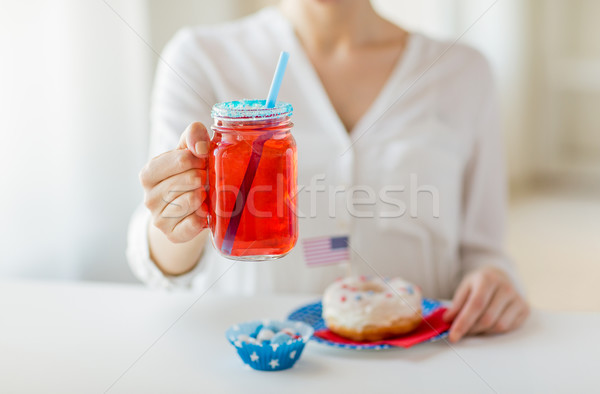 woman celebrating american independence day Stock photo © dolgachov