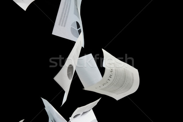 Stock foto: Business · Papiere · fallen · nach · unten · schwarz · Wertpapiere