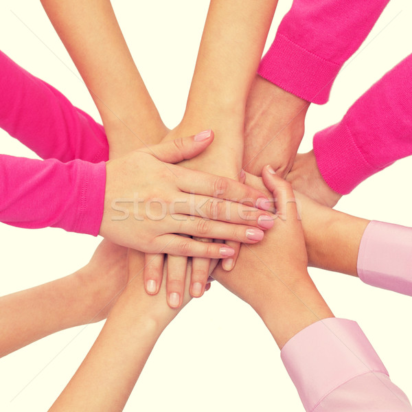 Kobiet ręce górę feminizm moc Zdjęcia stock © dolgachov