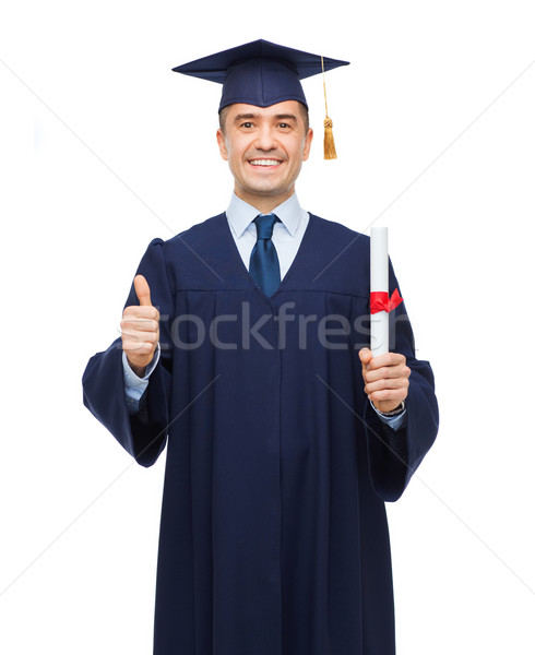 Sonriendo adulto estudiante diploma educación graduación Foto stock © dolgachov
