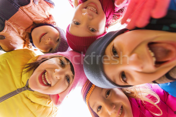 группа счастливым детей лицах круга детство Сток-фото © dolgachov