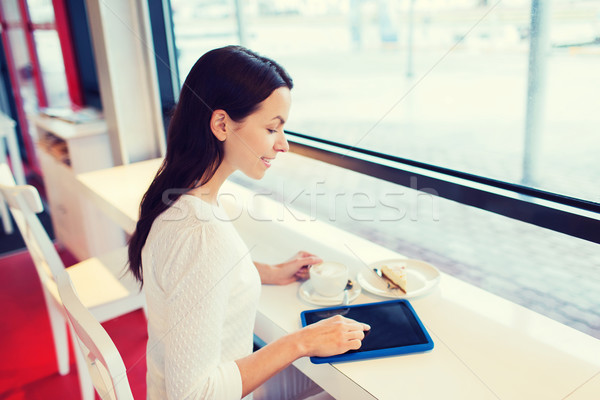 [[stock_photo]]: Femme · souriante · café · café · loisirs · boissons