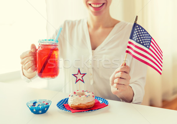 happy woman celebrating american independence day Stock photo © dolgachov