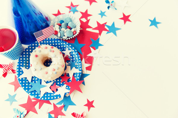 Donut jus bonbons jour célébration Photo stock © dolgachov
