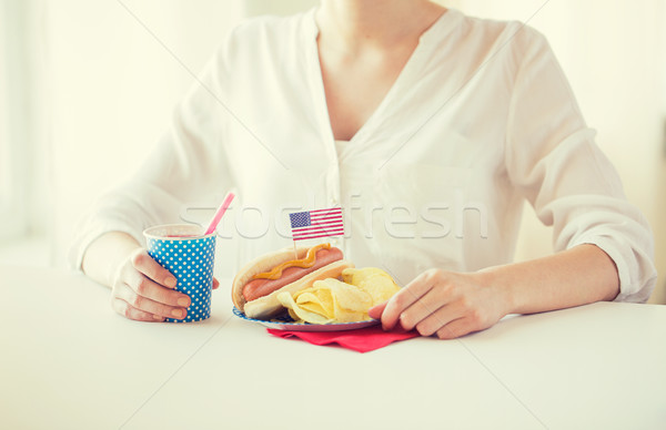 woman celebrating american independence day Stock photo © dolgachov