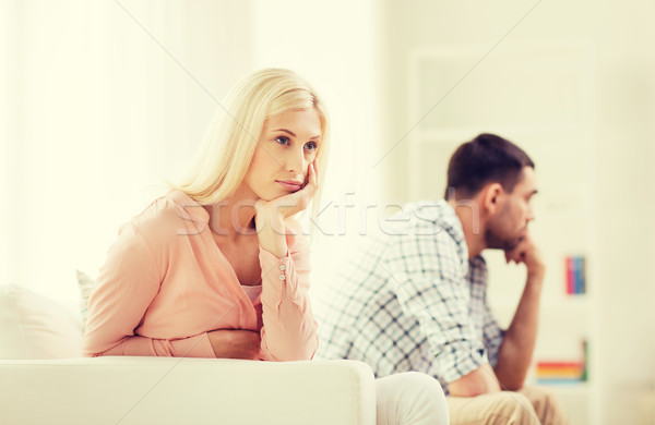 unhappy couple having argument at home Stock photo © dolgachov