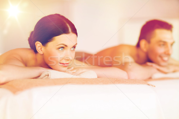 Cuplu spa imagine salon masaj femeie Imagine de stoc © dolgachov