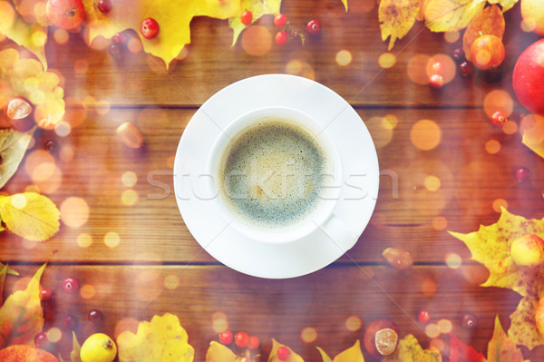 [[stock_photo]]: Tasse · de · café · table · saison · boire