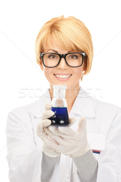 lab worker holding up test tube Stock photo © dolgachov