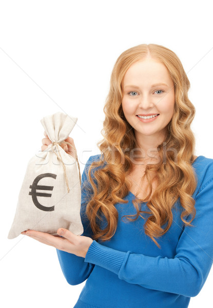 Сток-фото: женщину · евро · сумку · фотография · бизнеса · деньги